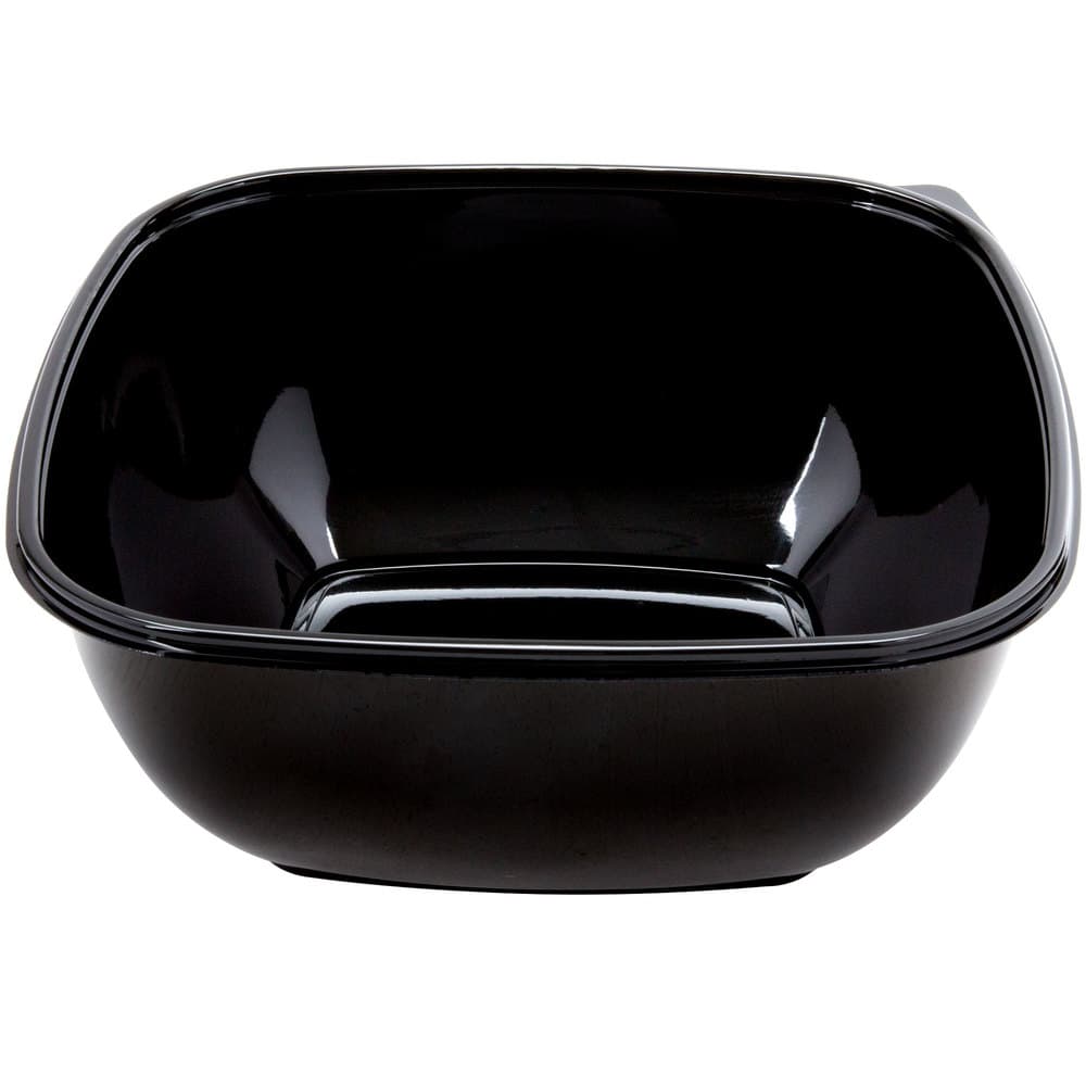 160 oz Square PET Bowl, Black