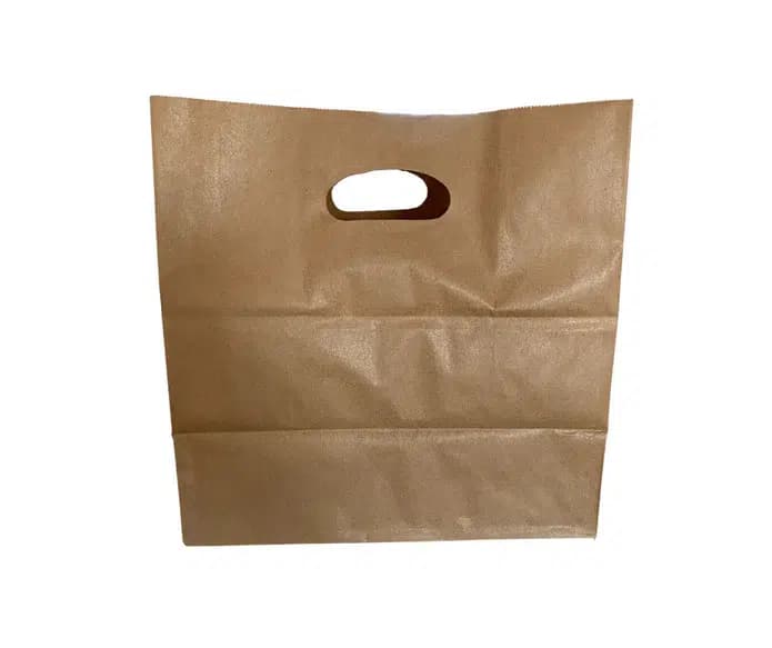 11" x 11" x 6" Kraft Paper Bag with Die-cut Handles