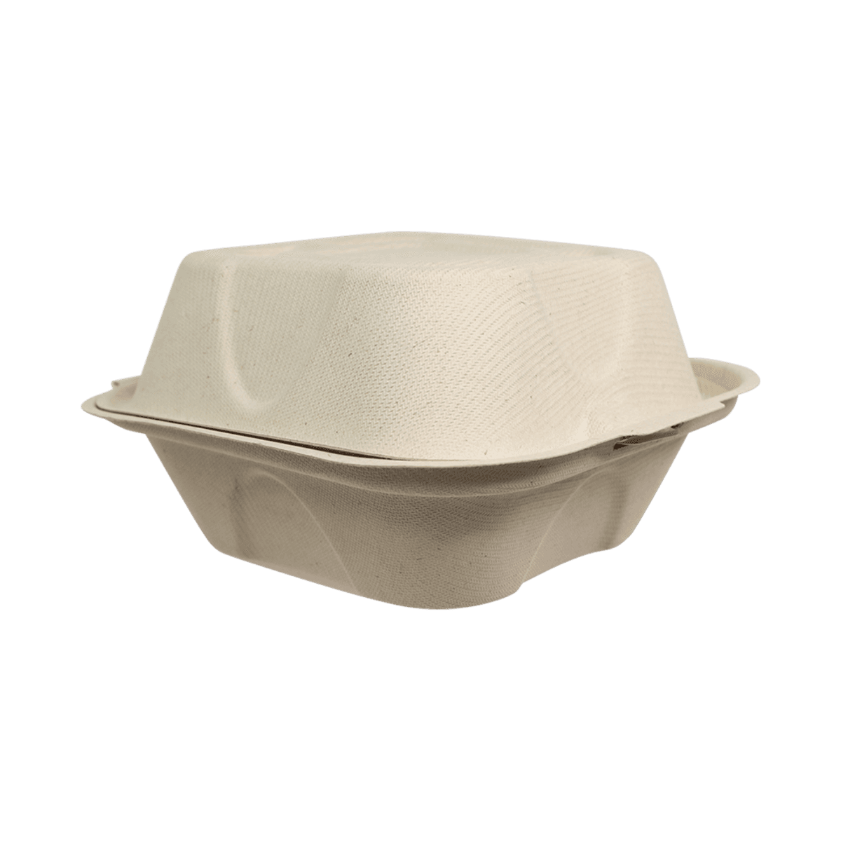 6" x 6" x 3" Fiber Clamshell, 1-Compartment