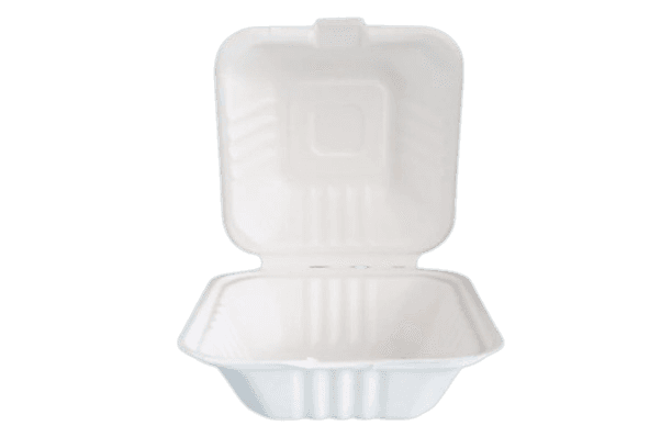 6" x 6" x 3" Fiber Clamshell, 1-Compartment