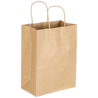 8" x 4.75" x 10" Kraft Paper Bag with Handles