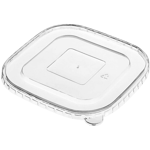 Clear PET Lid - fits 32 oz Square Kraft Paper Bowl