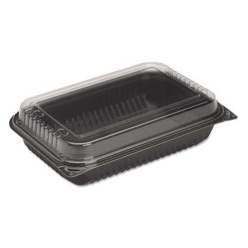 Solo Creative Carryouts Black/Clear 1-Compartment Dinner Box PS Plastic Hinge