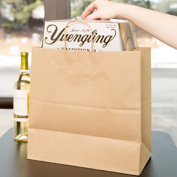 Junior Natural Kraft Paper Shopping Bag with Handles 13" x 7" x 13"