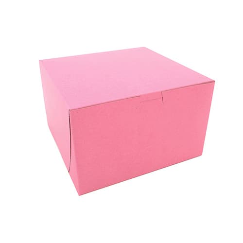 Southern Champion 8" x 8" x 5" Pink Non-Window Bakery Box