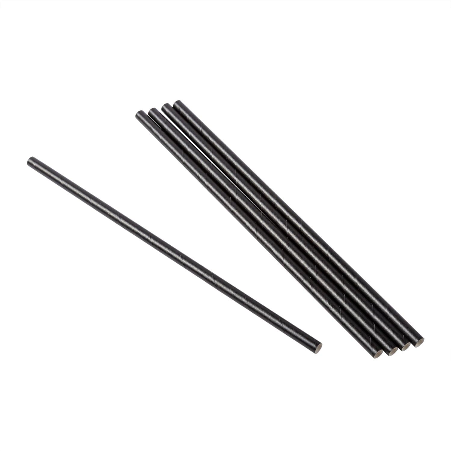 AmerCare Royal 7.75" Unwrapped Black Paper Straw