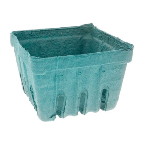 Pactiv 1 Quart Green Molded Pulp Berry / Produce Basket