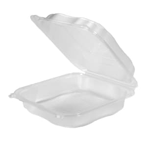 Genpak Clover Clear 9.23” x 9.65” x 2.88" X-Large Hinged Container