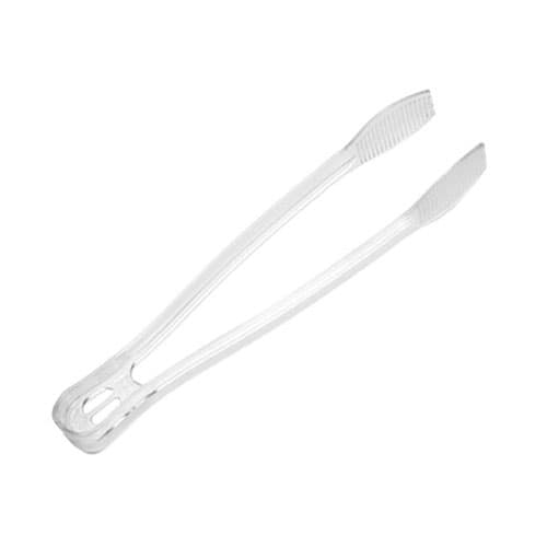 CaterLine® 9" Clear Disposable Ridged Plastic Tongs
