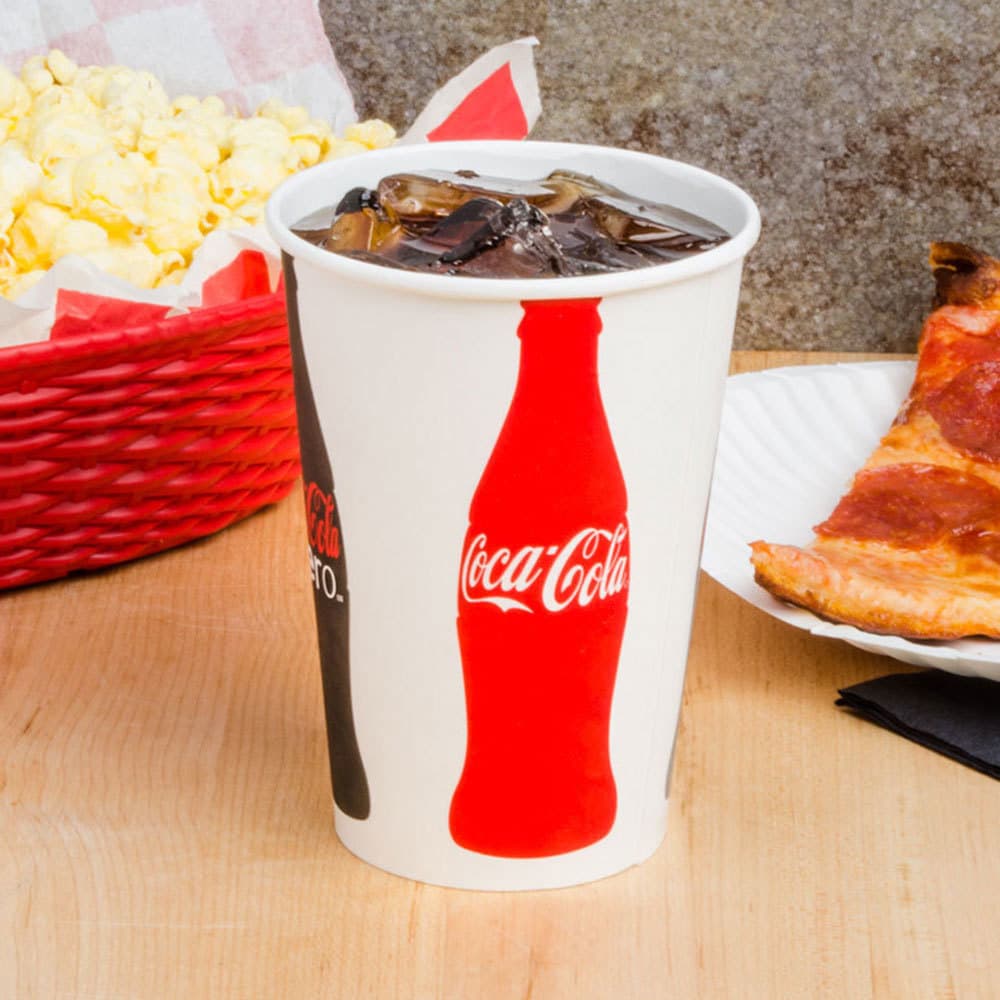 Solo RNP16C-K1038 Coke® 16-18 oz. Poly Paper Cold Cup
