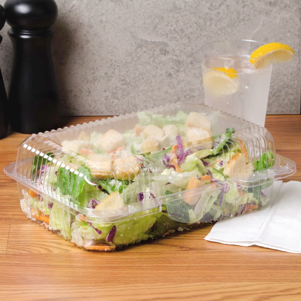 Dart StayLock Clear Hinged Plastic Medium High Dome Oblong Container