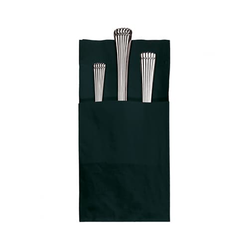 Hoffmaster Quickset 8.25" x 4.25" Coin Embossed 2-Ply Black Dinner Napkins