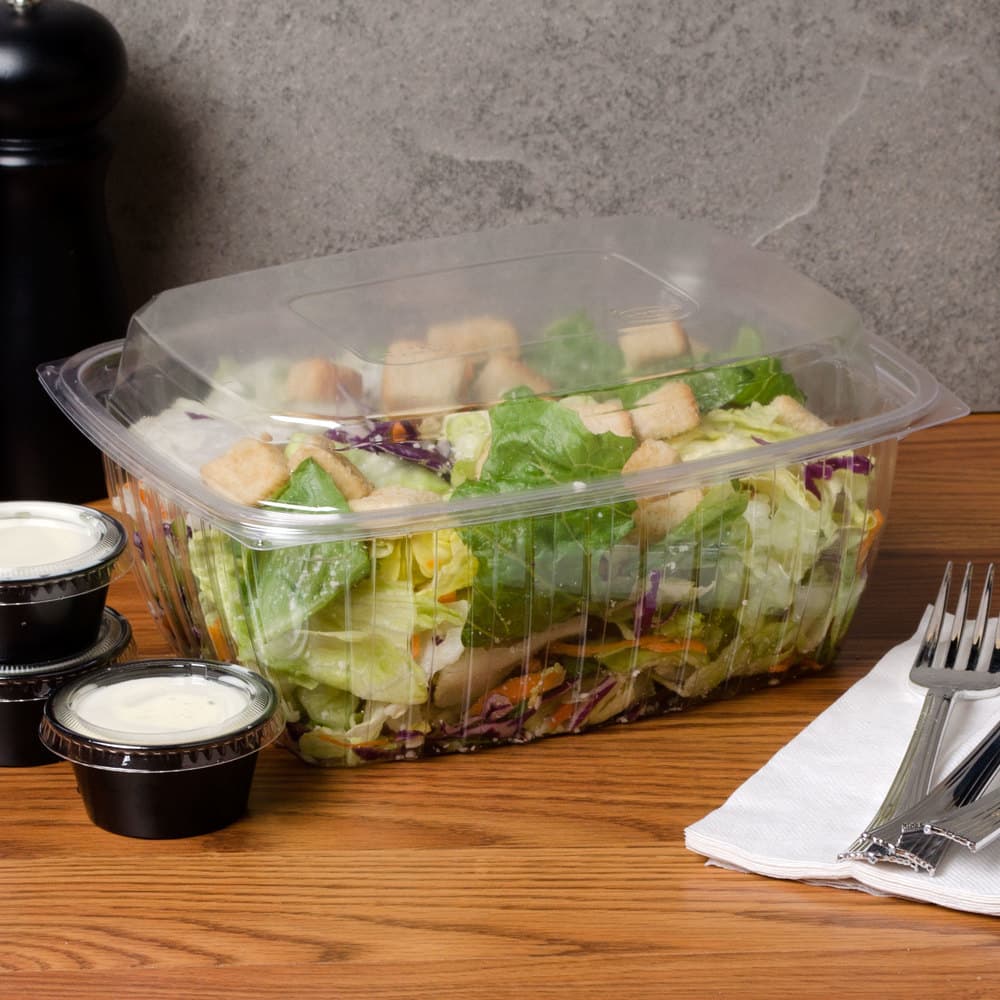 Dart ClearPack Clear Snap-On Dome Lid for 30, 48, and 64 oz. Plastic Containers