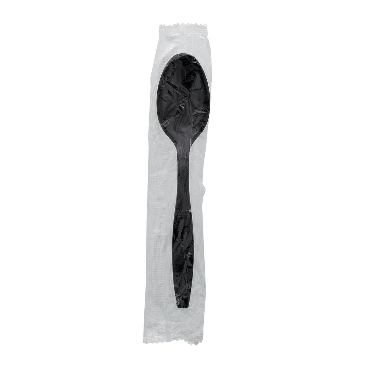 Individually Wrapped Black Heavy Weight Plastic Teaspoon