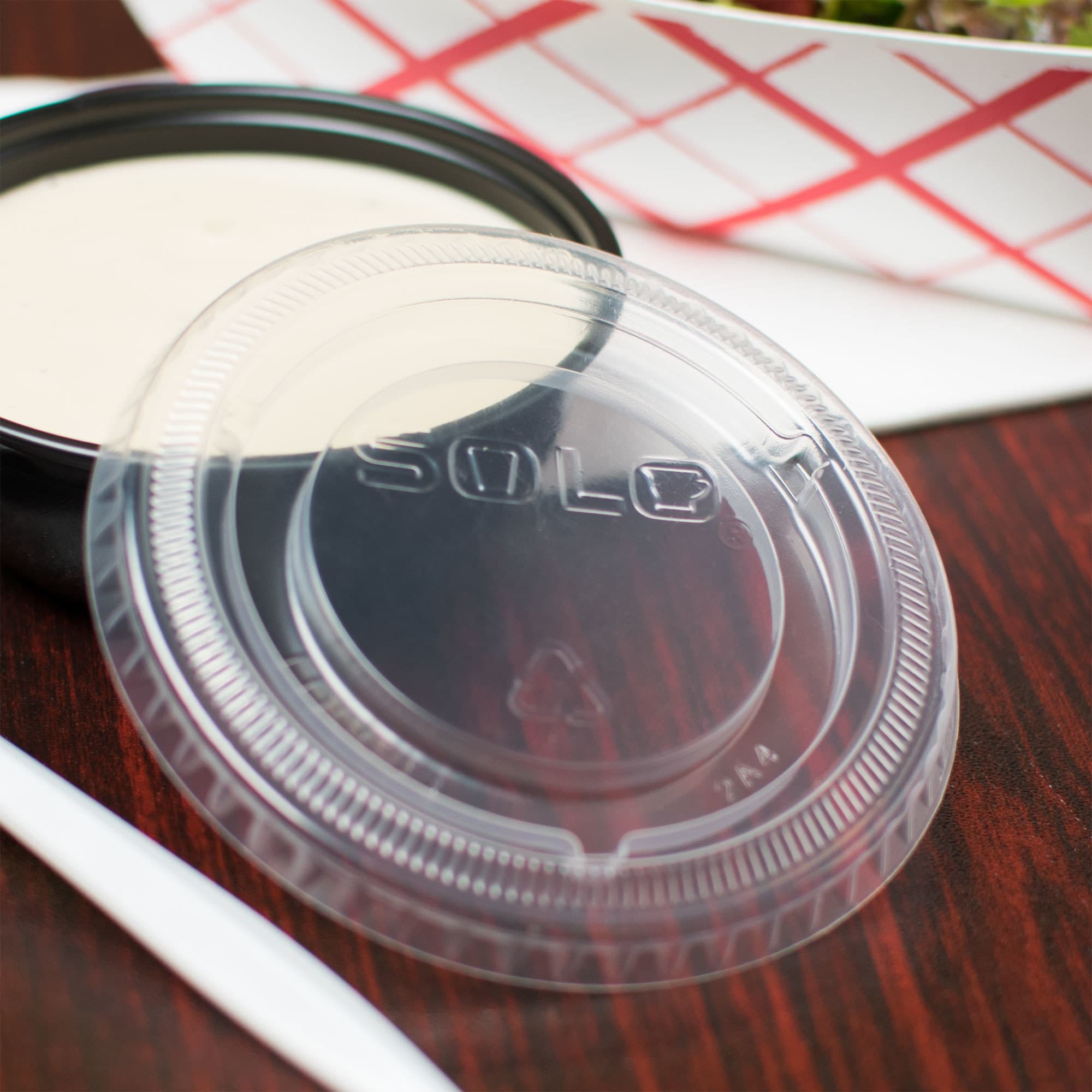 Solo SLDSS23 Wide Sauce / Portion Cup Snaptight Lid for 2.5 oz. & 3.5 oz. Cups