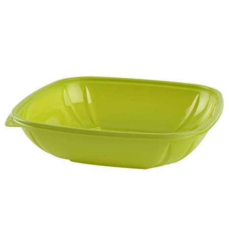 Fineline 15048L-GRN Super Bowl Plus 48 oz. Green Large Square PET Plastic Bowl
