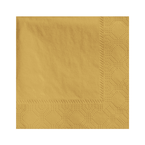 Hoffmaster 4.75 " Regal Embossed 2-Ply Glittering Gold Beverage Napkins