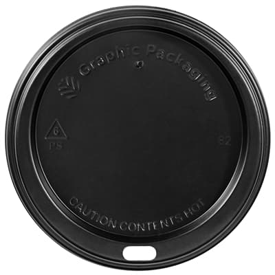 10/12/16/20/24 oz Dome/Black Polystyrene Sip Thru Lid