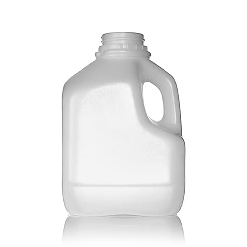 Kols 32oz Natural Plastic Bottle HDPE Squat Dairy Square With 38-400 TE Neck Finish