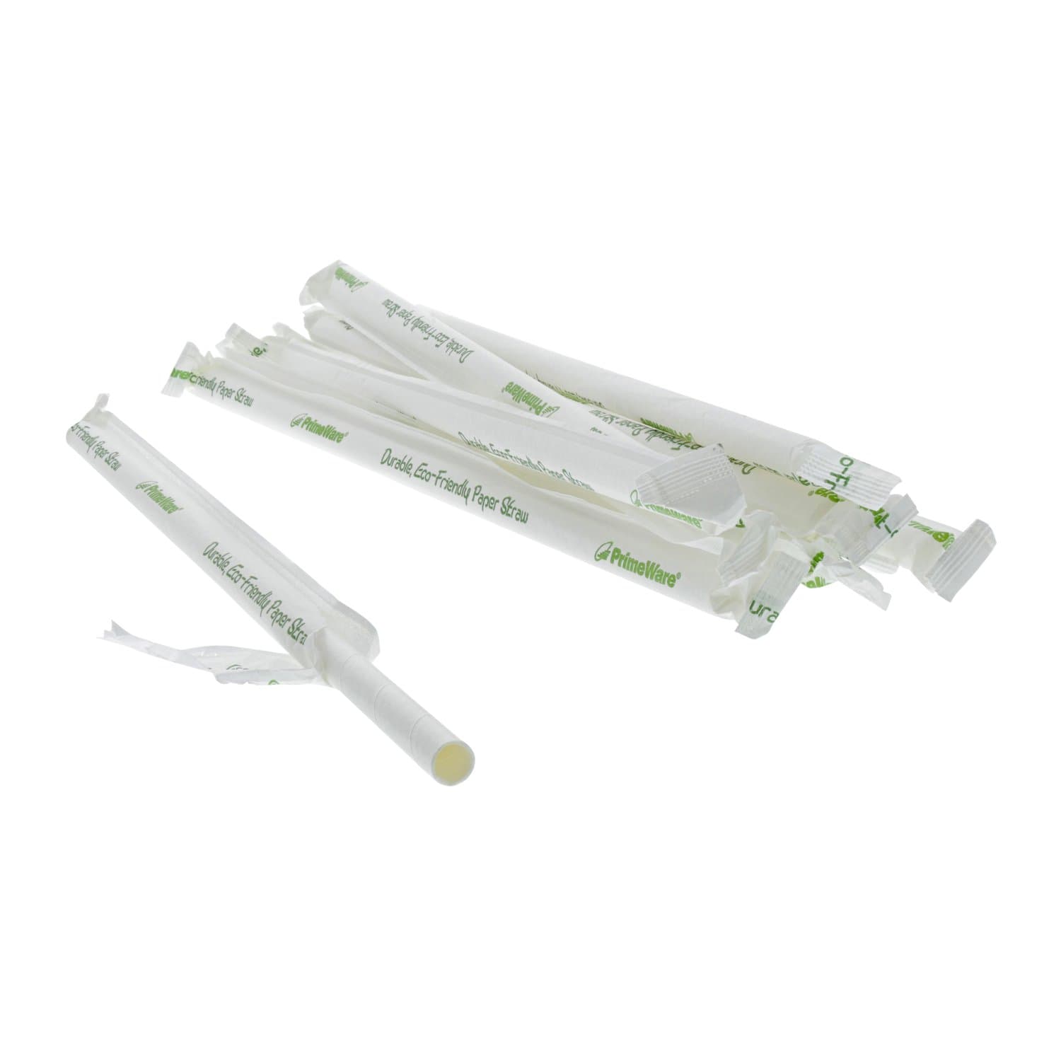 AmerCare Royal 10.25", Giant Paper White Wrapped Paper Straw